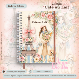 Caderno Colegial Coleção Cafe au Lait