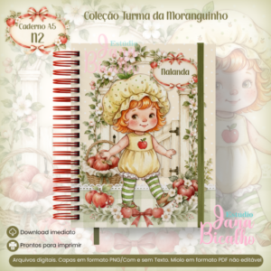 Caderno A5 Logins e Senhas Coleção Turma da Moranguinho-N2