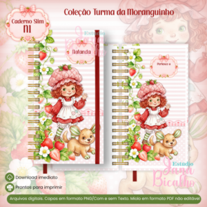 Caderno Slim Coleção Turma da Moranguinho-N1