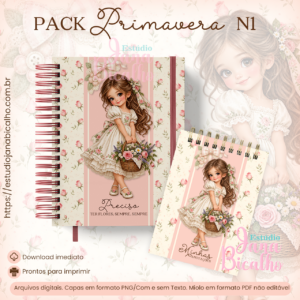 Caderno Pautado A5+Bloquinho A6  Pack Primavera N1