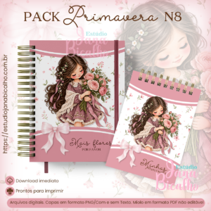 Caderno Pautado A5+Bloquinho A6  Pack Primavera N8