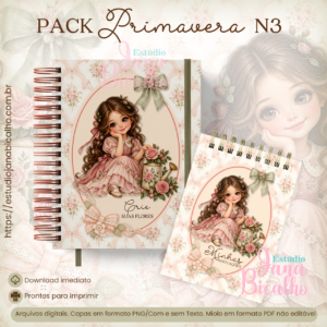 Caderno Pautado A5+Bloquinho A6  Pack Primavera N3
