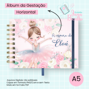Álbum de Gestação Horizontal A5 Bailarinas