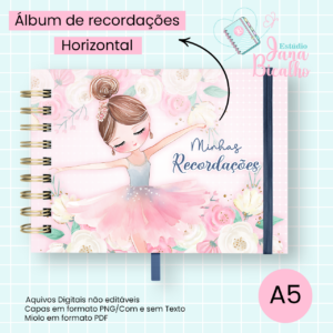 Álbum de Recordações Horizontal A5 Bailarinas