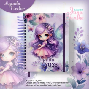 Agenda Escolar A5 1DPP-Coleção Cute Violet Fairy