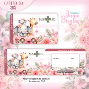 Combo Cartão do SUS Amiguinhas da Floresta