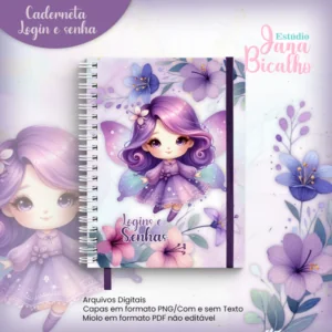 Caderneta A6 Login e Senha Coleção Cute Violet Fairy