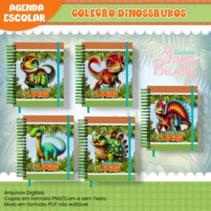 Agenda Escolar A5 Não Datada Coleção Dinossauros