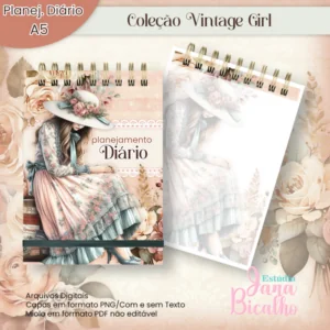 Planejamento Diário A5 Coleção Vintage Girl