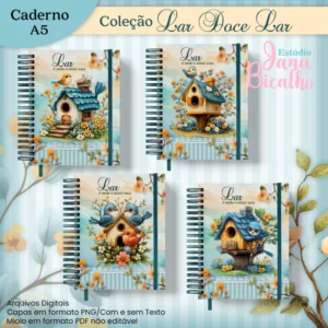 Caderno A5 Coleção Lar Doce Lar 12 em 1