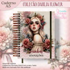 Caderno A5 Coleção Dahlia Flower