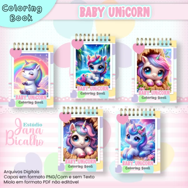 Caderno A5 Para Colorir Baby Unicorn - Image 2