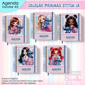 Agenda Escolar A5 Coleção Meninas Stitch IA