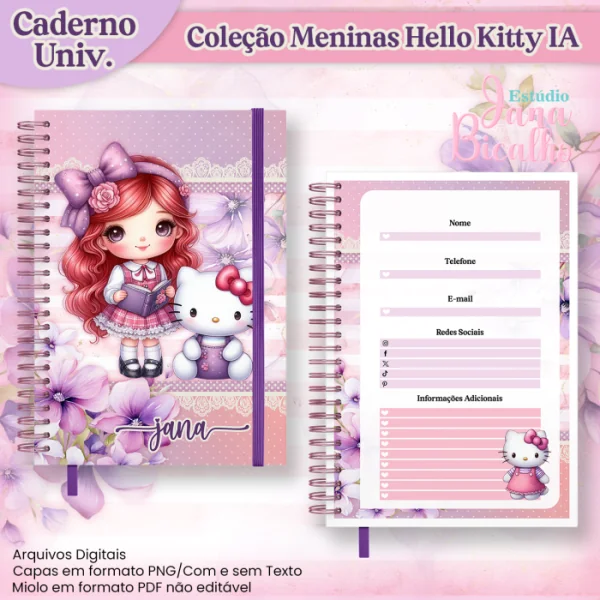 Caderno Universitário Coleção Meninas Hello Kitty IA - Imagem 3