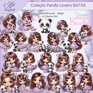 Kit Digital-Coleção Panda Lovers Girl N1