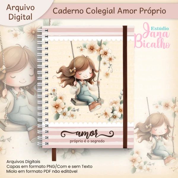 Caderno Colegial Coleção Amor Próprio