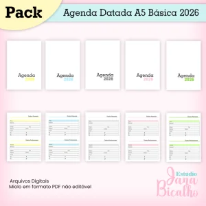 PACK Agenda Datada A5 Básica 2026
