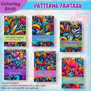 Caderno A5 Para Colorir Patterns Fantasy