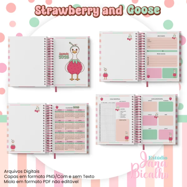 Agenda Permanente A5 Coleção Strawberry and Goose + BÔNUS - Imagem 2