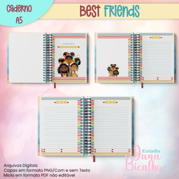 Caderno Pautado A5 Best Friends 4 em 1 - Imagem 2