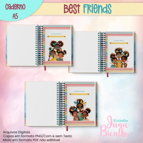 Caderno Pautado A5 Best Friends 4 em 1 - Imagem 3