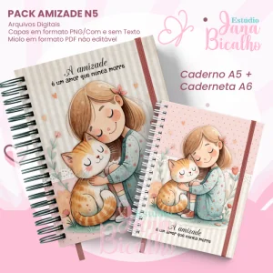 PACK Caderno Pautado A5+Caderneta A6 - Amizade N5