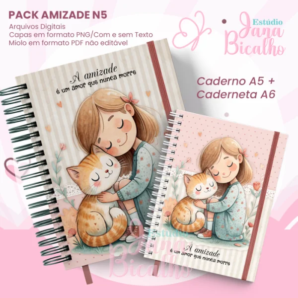 PACK Caderno Pautado A5+Caderneta A6 - Amizade N5